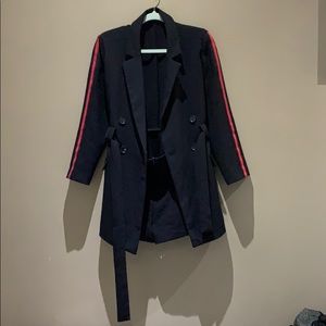 Zara navy blue long sleeve romper